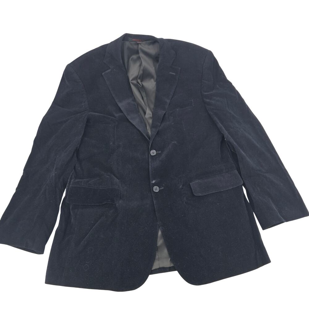 Leonardi Italy Black Velour Blazer Sports Coat Jacket Men's Size L Academia 2492